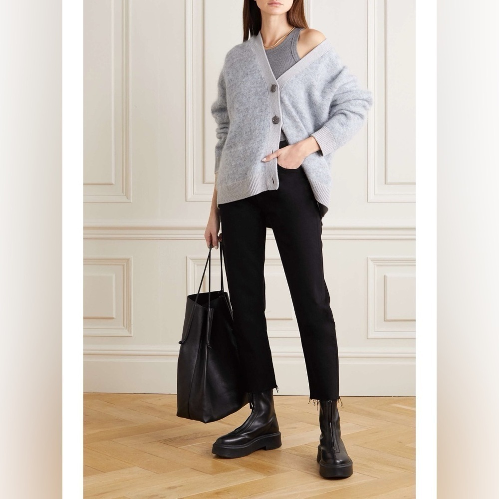 NWT RE/DONE High-Rise 70s Stovepipe Straight Leg Cutoff Jeans Black size 29